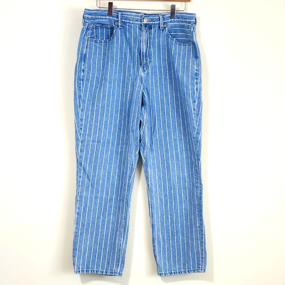 American Eagle Outfitters High Rised Striped Jeans Size 14
